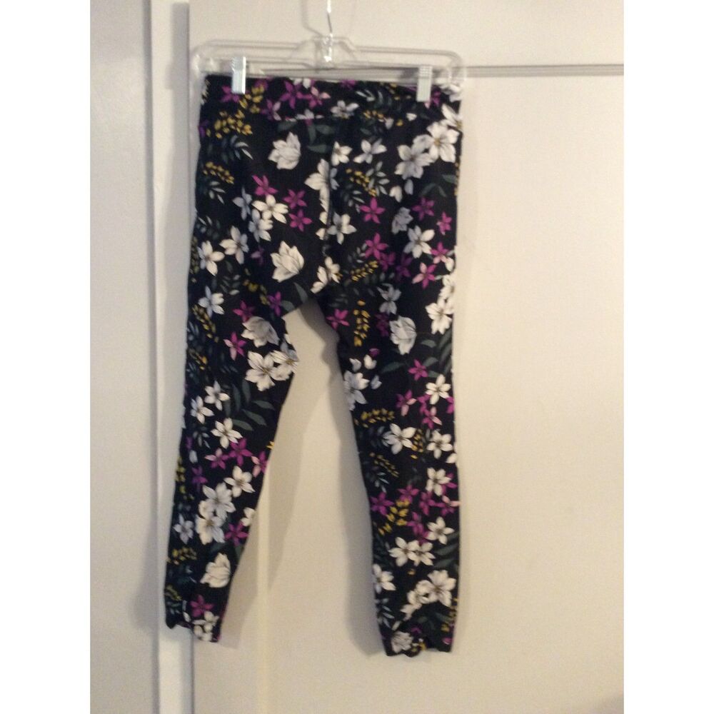 Calvin Klein Floral Performance Leggings Capri Large L Womens Wick